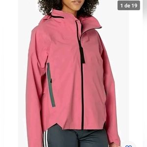 Adidas Myshelter Rain Jacket, Pink, Size S, Women's hiking Hooded Jacket